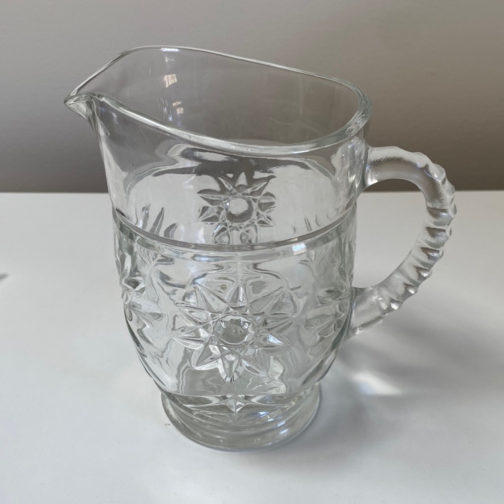 Vintage Starburst Glass Creamer Pitcher